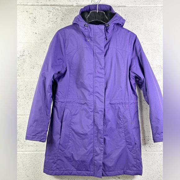 LL Bean Women's Size Small Winter Warmer Insulated Coat Hooded Mid-Length Purple - Picture 1 of 11
